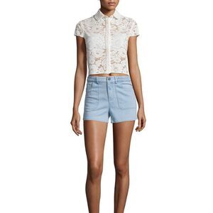 NWOT | Alice + Olivia | Carson Braided Chambray Shorts | Size 25